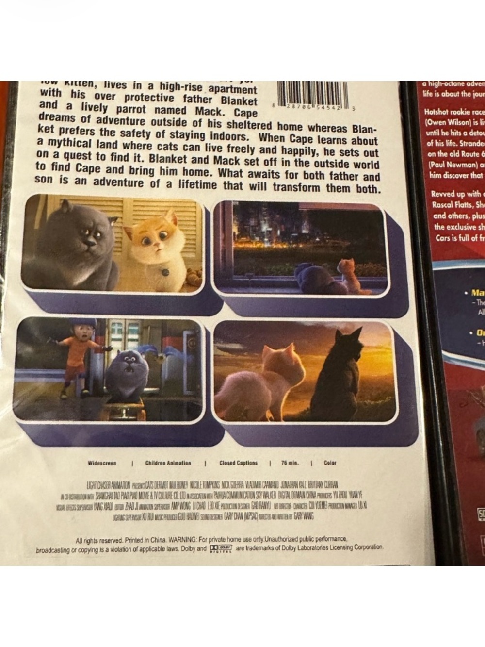 Animated Cat Adventure DVD - White and Gray - Family Film